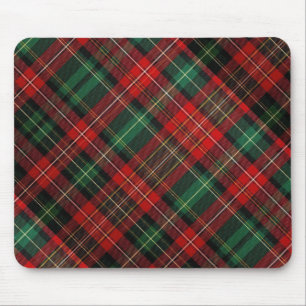 Mousepad Xadrez de Tartan Vermelho e Verde