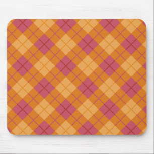 Mousepad Xadrez diagonal na laranja e no rosa