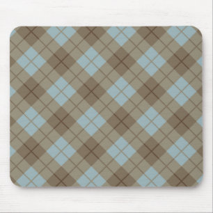 Mousepad Xadrez diagonal no azul e no Brown