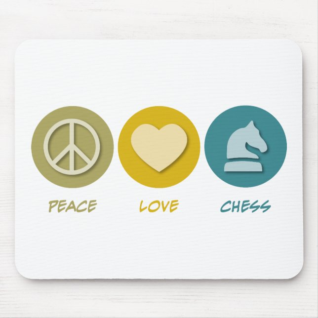 Mousepad Xadrez do amor da paz (Frente)