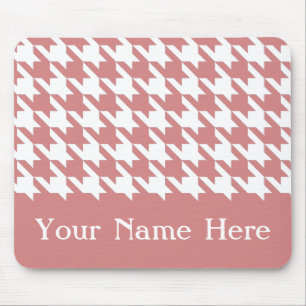 Mousepad Xadrez Elegante Rosa com nome personalizado