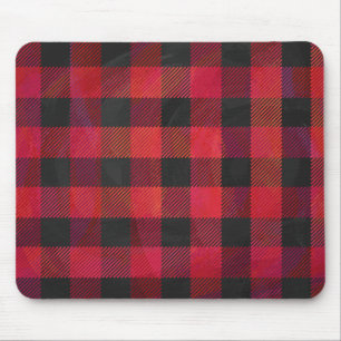 Mousepad Xadrez Escocês Vermelho e Preto