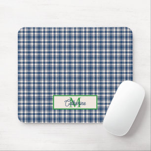 Mousepad Xadrez Ginga Azul e Verde com Monograma