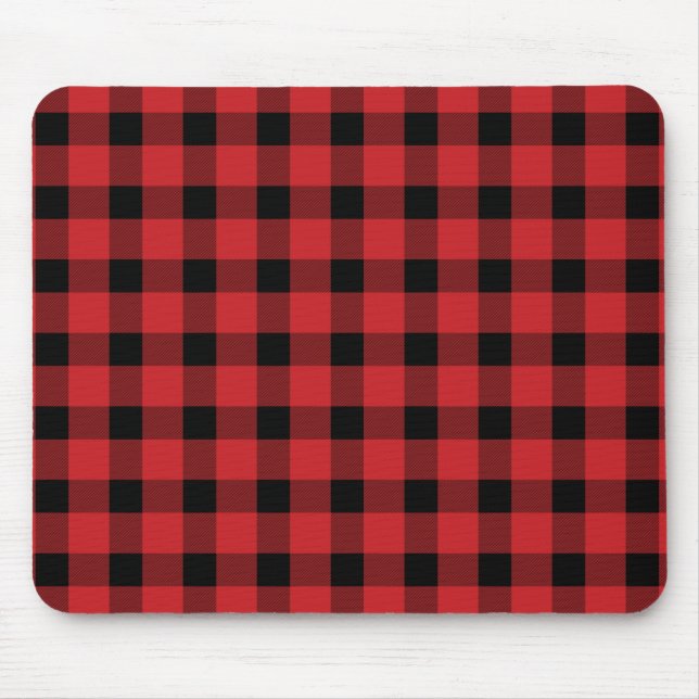 Mousepad Xadrez Lumberjack do País de Buffalo Vermelho (Frente)