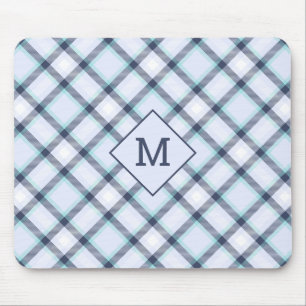Mousepad Xadrez Monograma Personalizada / Padrão Tartan