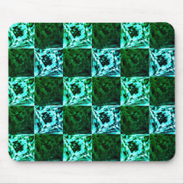 Mousepad Xadrez ou ciano verde e azul-céu, com retângulo