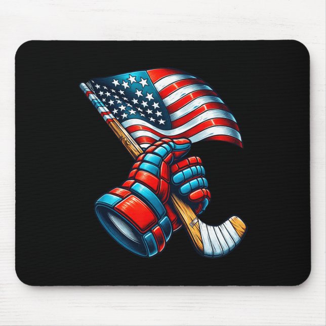 Mousepad Xadrez Patriótico de 4 de Julho de Independência d (Frente)