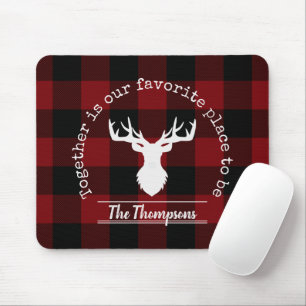Mousepad Xadrez Personalizada de Buffalo Vermelho e Negro