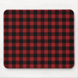 Mousepad Xadrez Preta e Vermelha Verificada