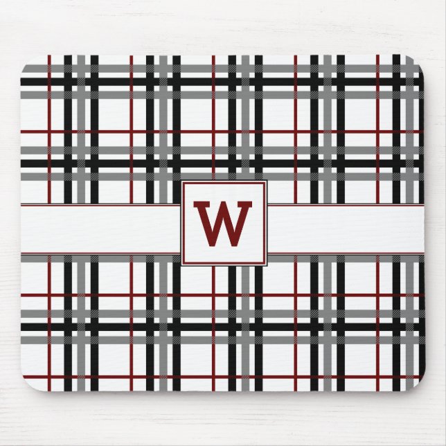 Mousepad Xadrez Preto Branco e Vermelho (Frente)