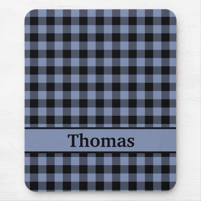 Mousepad Xadrez Preto e Azul, Xadrez Buffalo (Frente)
