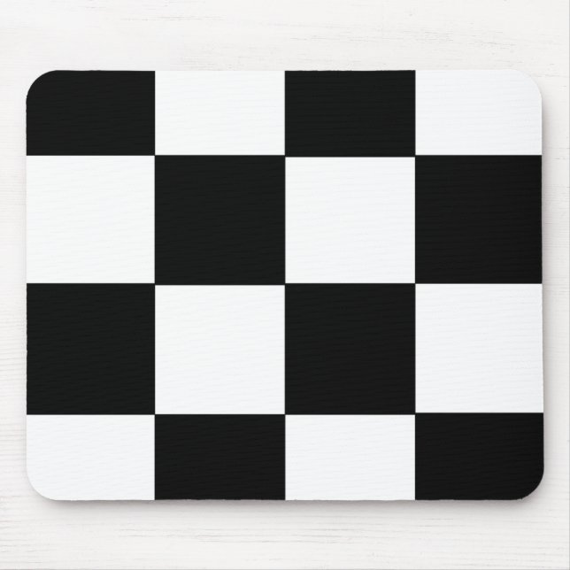 Mousepad Xadrez Preto e Branco (Frente)