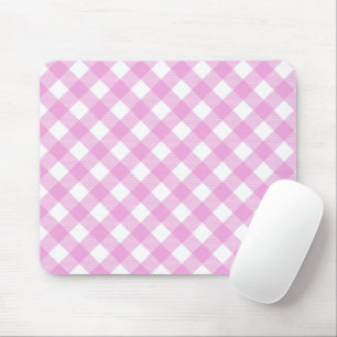 Mousepad Xadrez rosa e branca cor-de-rosa pastel