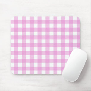Mousepad Xadrez rosa e branca pastel