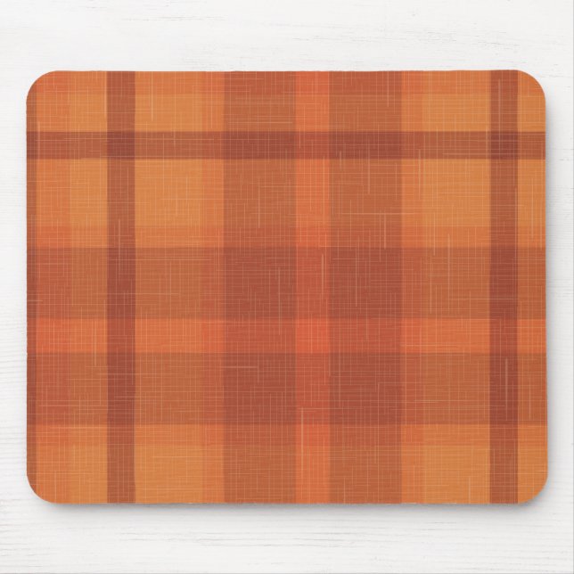 Mousepad Xadrez Rustic Orange Autumn Fall Tartan Wraping P (Frente)