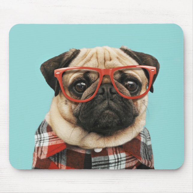 Mousepad Xadrez Shirt Pug (Frente)