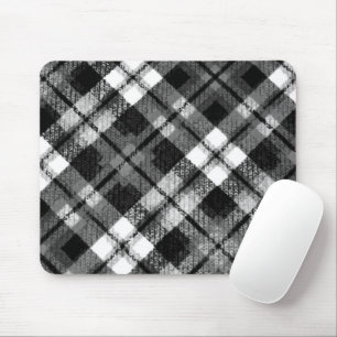 Mousepad Xadrez Verificação de Tartan Black White Farmhouse