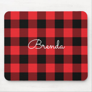 Mousepad Xadrez Vermelho e Preto Moderno de Búfalo