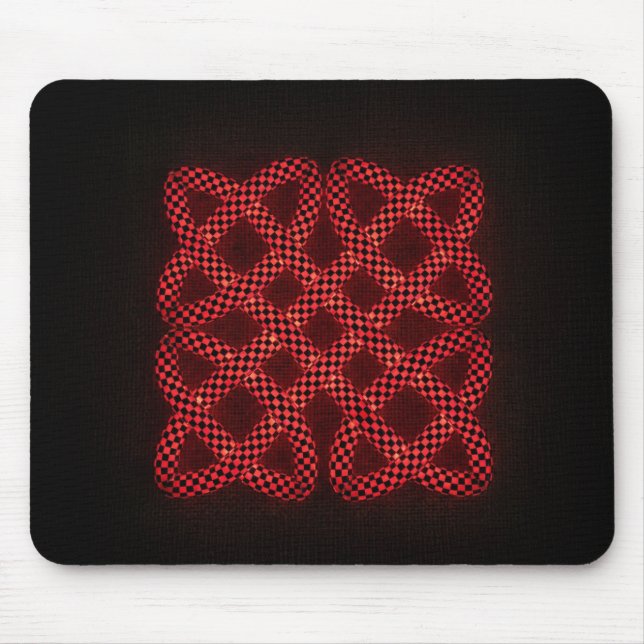 Mousepad Xadrez Vermelho e Preto Nó Celta (Frente)