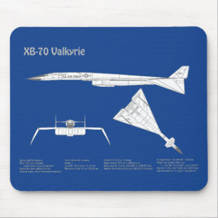 Mousepad XB-70 Valkyrie - Planos de avião Blueprint ABD