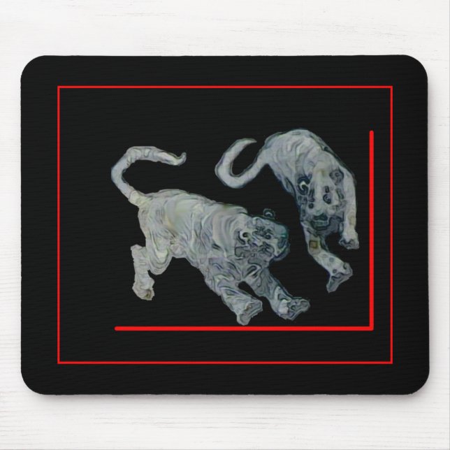 Mousepad Xian China 2002 Ghost Tigers Red Boarder O MUSEU (Frente)