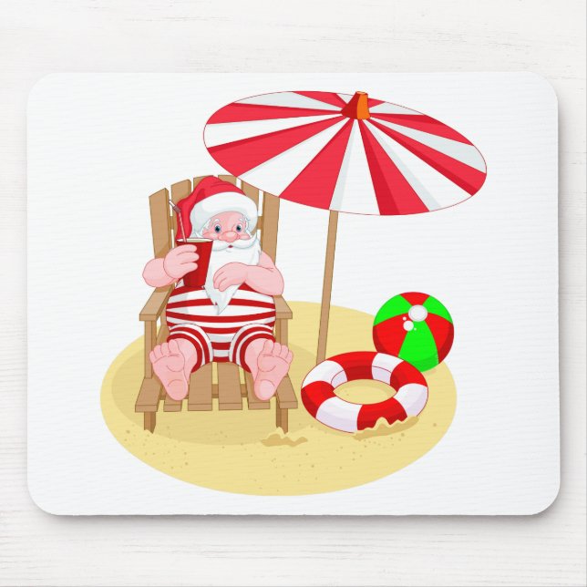 Mousepad xmas Beach santa claus (Frente)