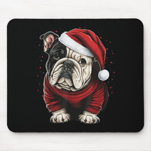 Mousepad Xmas Bulldog Santa On Christmas Bulldog For Men Wo (Frente)