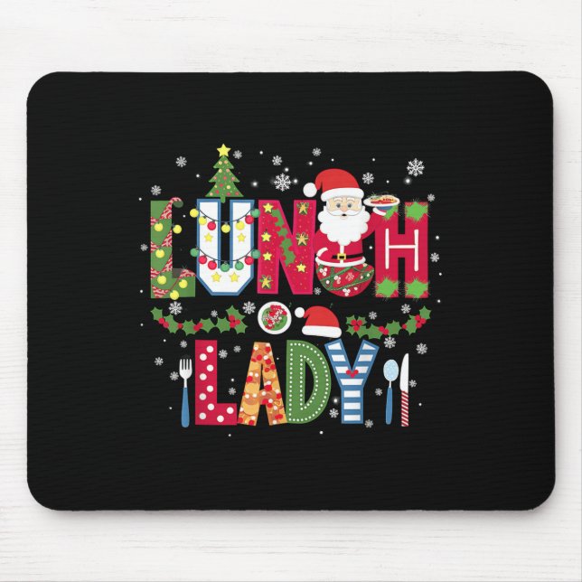 Mousepad Xmas Cafeteria Worker Christmas School Lunch Lady  (Frente)