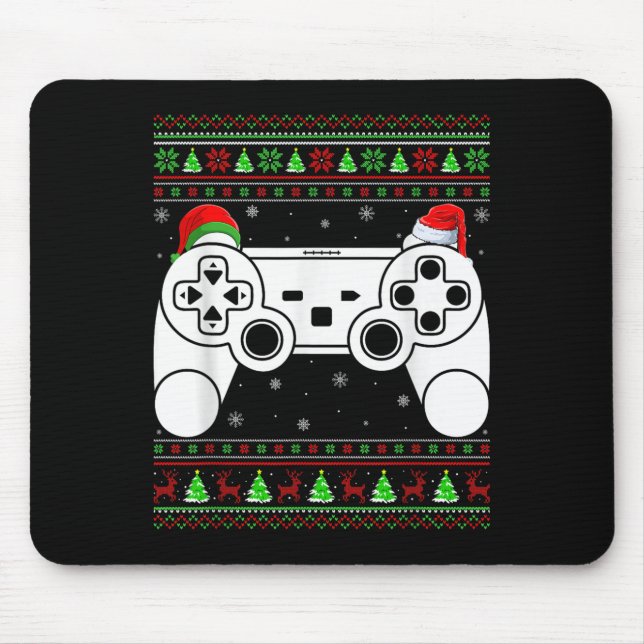Mousepad Xmas de controladora de videogame de suéter de Nat (Frente)