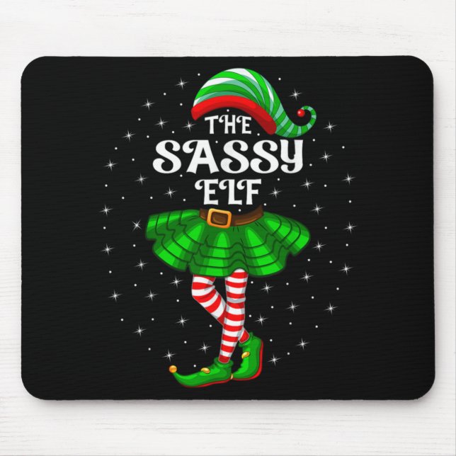 Mousepad Xmas Family Matching Women Girls Mom The Sy Elf Ch (Frente)