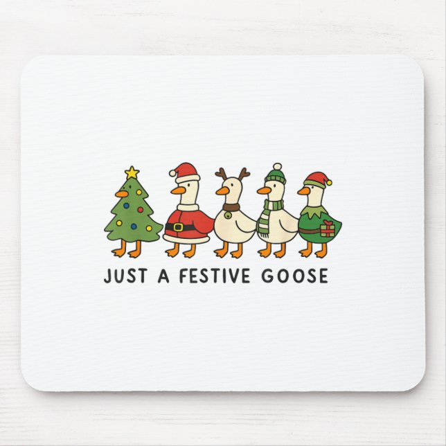 Mousepad Xmas Funny Silly Goose Christmas Pjs Just A Festiv (Frente)