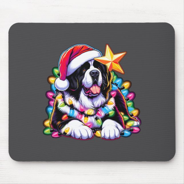 Mousepad Xmas Landseer Newfoundland Dog Tangled Christmas L (Frente)