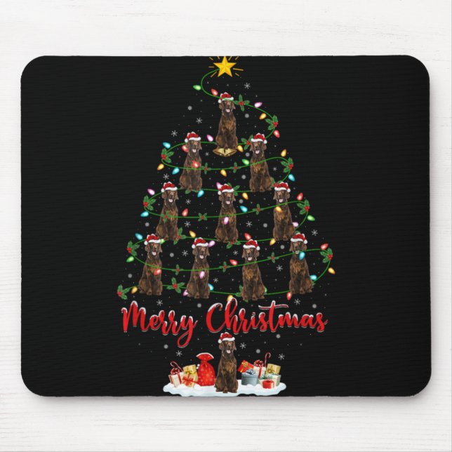 Mousepad Xmas Lights Santa Irish Setter Dog Christmas Tree  (Frente)