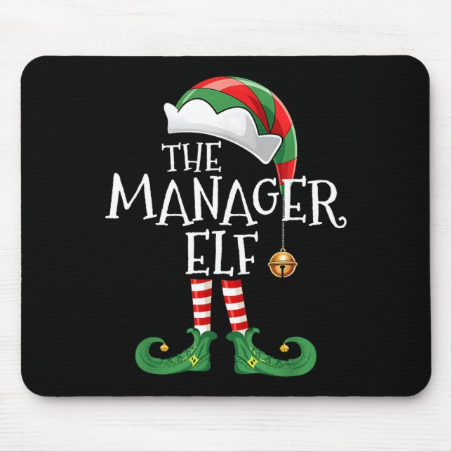 Mousepad Xmas Manager Elf Matching Family Group Christmas E (Frente)