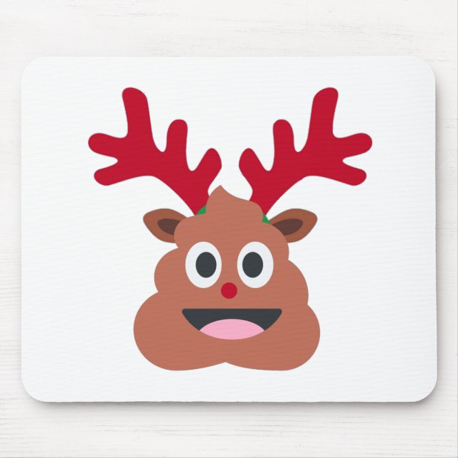Mousepad xmas reindeer poo emoji (Frente)