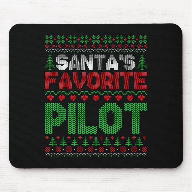 Mousepad Xmas Santa's Favorite Lot Funny Ugly Christmas Swe (Frente)