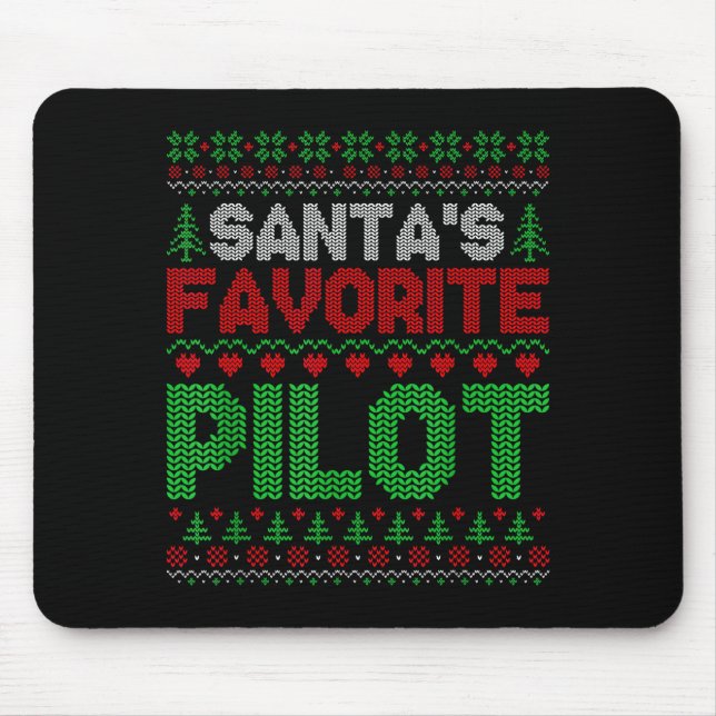 Mousepad Xmas Santa's Favorite Lot Funny Ugly Christmas Swe (Frente)