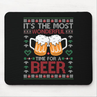 Mousepad Xmas Wonderful Time For A Beer Ugly Christmas S