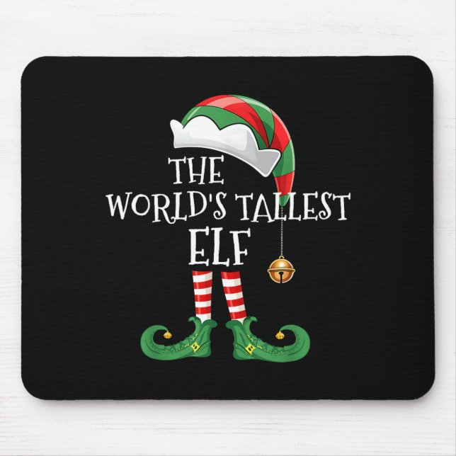 Mousepad Xmas World's Tallest Elf Matching Family Group Chr (Frente)
