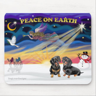 Mousepad XmasSunrise-Dois Dachshunds pretos
