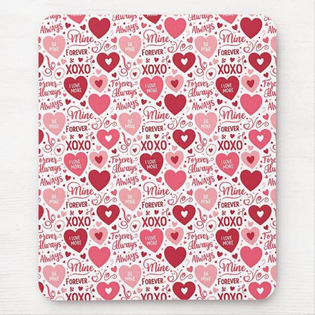 Mousepad XOXO & Always Be Mine Pink Red (Frente)