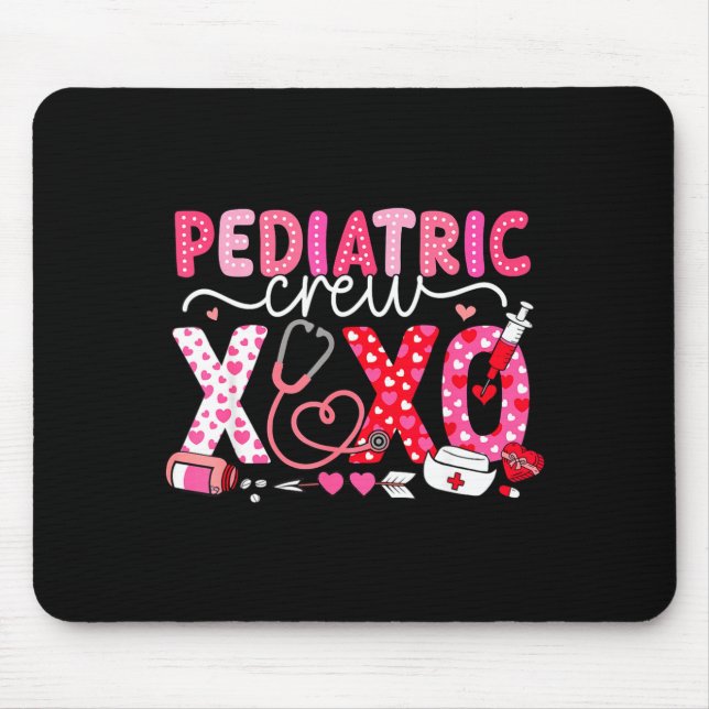 Mousepad Xoxo Nurse Pediatric Crew Nurse Valentine Leopard  (Frente)