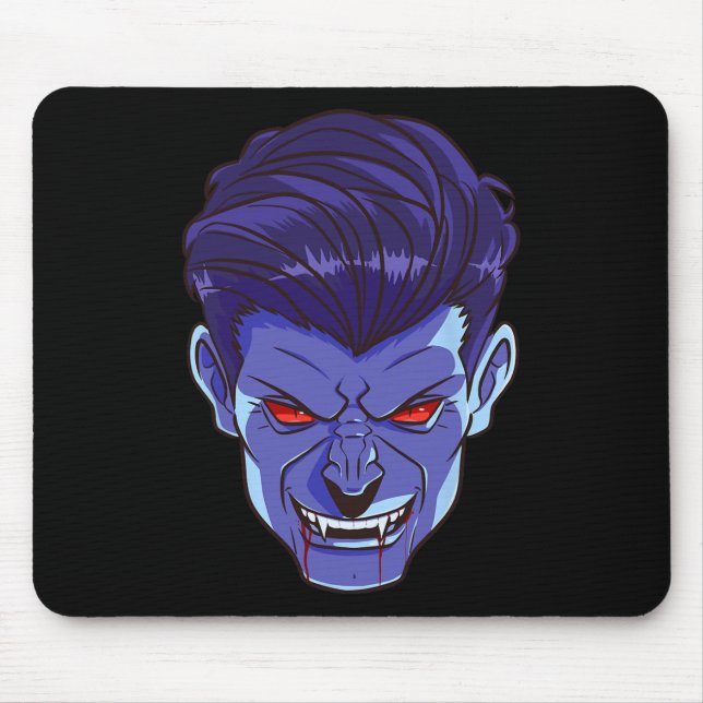 Mousepad Y Vampire Halloween Monster Face Presas Assustador (Frente)