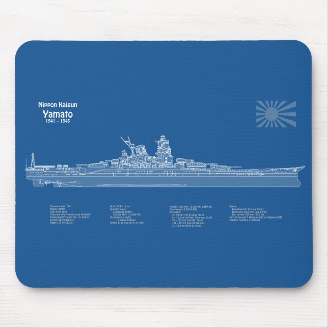 Mousepad Yamato - Planos de Impressão Blueprint de Entrega  (Frente)