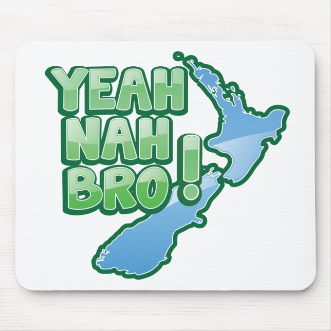 Mousepad Yeah nah design de Auckland do QUIVI de BRO Nova (Frente)