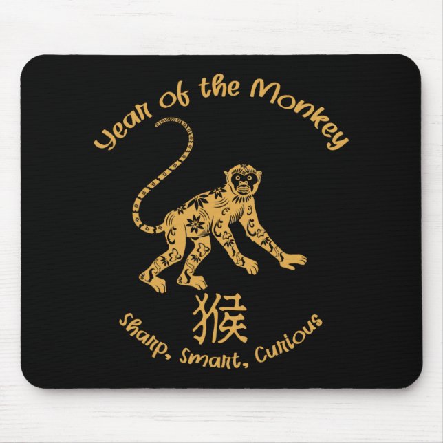 Mousepad Year Of Monkey Traits Chinese Zodiac Chinese New Y (Frente)