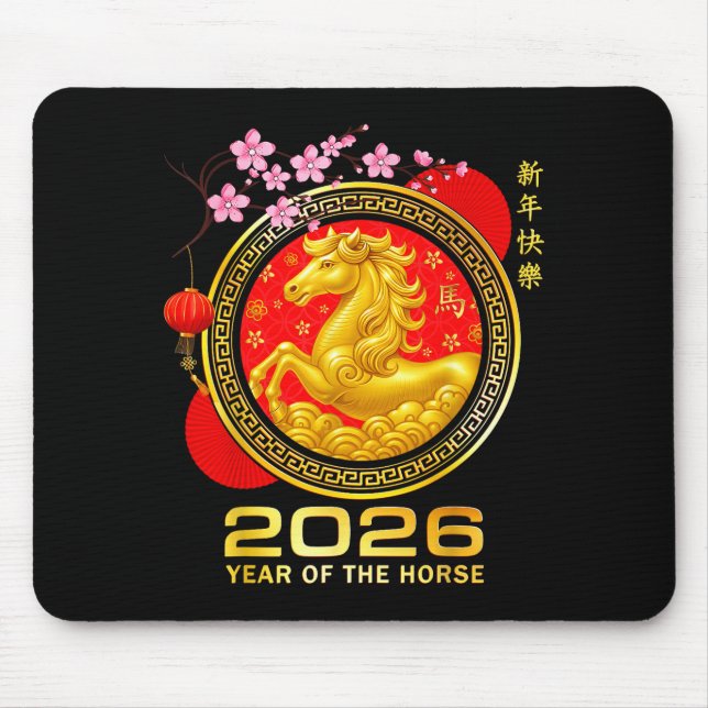Mousepad Year Of The Horse 2026 Lunar New Year Chinese Men  (Frente)