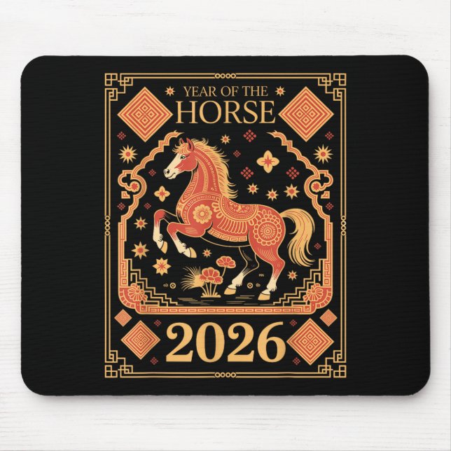Mousepad Year Of The Horse – Chinese Zodiac New Year 2026  (Frente)