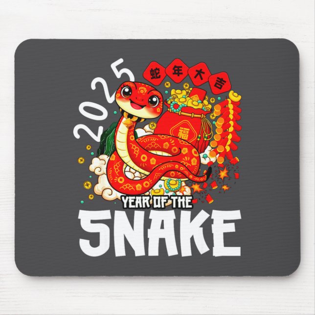 Mousepad Year Of The Snake 2025 Chinese New Year 2025 Red S (Frente)
