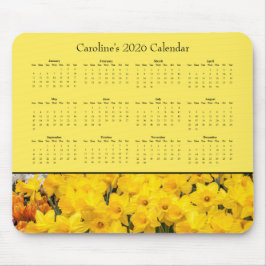 Mousepad Yellow Flowers - Customizable 2026 calendar